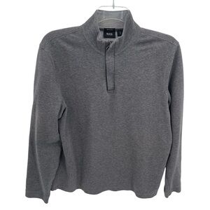 Boss Hugo Boss Gray Mock Neck 1/4 Zip Sweat Shirt Womens Size XL Long Sleeves